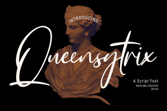 Queensytrix Signature Script: A Playful Font for Editorial Design