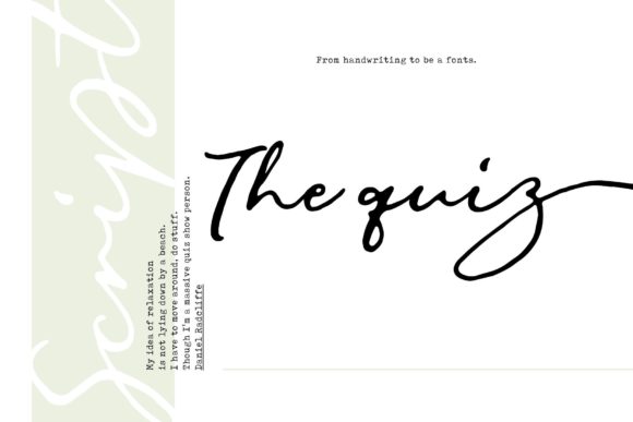 The Quiz Script: A Playful Font for Brand Identity